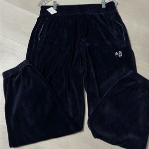 Alexander Wang Embellished Logo Velour Joggers